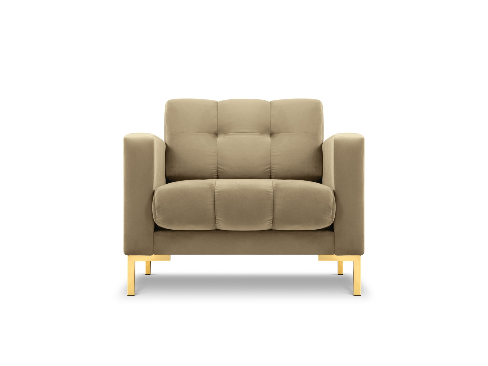 Mamaia Velour Sessel 1 Sitz in Beige/Gold präsentiert im Onlineshop von KAQTU Design AG. Sessel ist von Micadoni