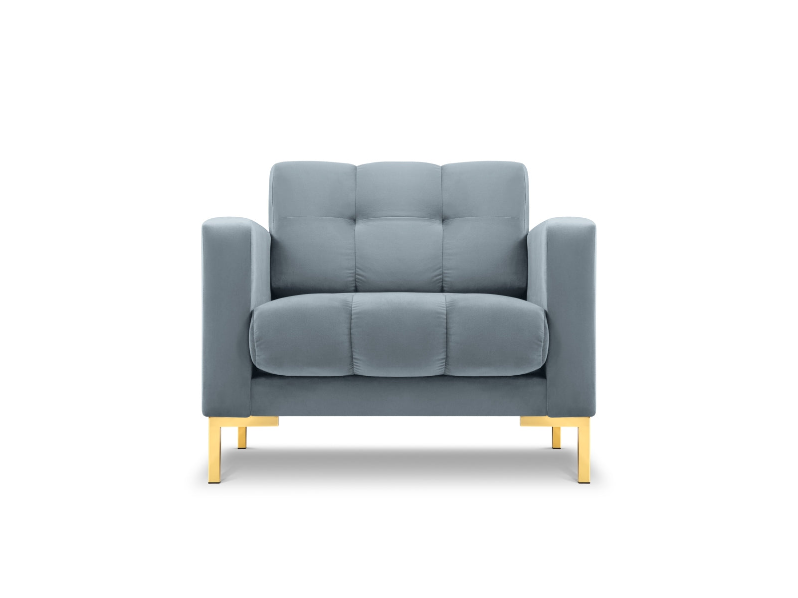 Mamaia Velour Sessel 1 Sitz in Light Blue/Gold präsentiert im Onlineshop von KAQTU Design AG. Sessel ist von Micadoni