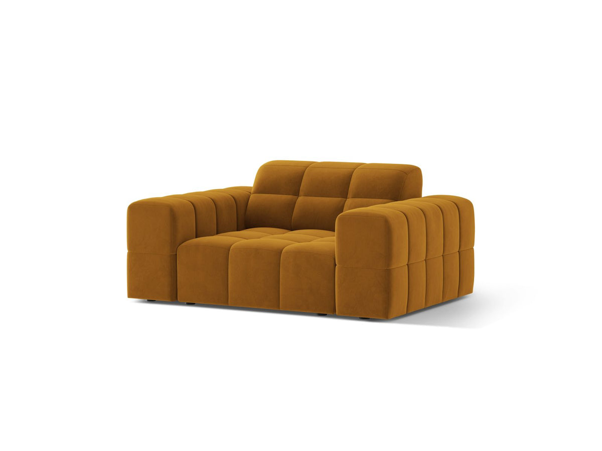 1-Sitzer Sessel Jennifer in Yellow-Bluvel präsentiert im Onlineshop von KAQTU Design AG. Sessel ist von Micadoni