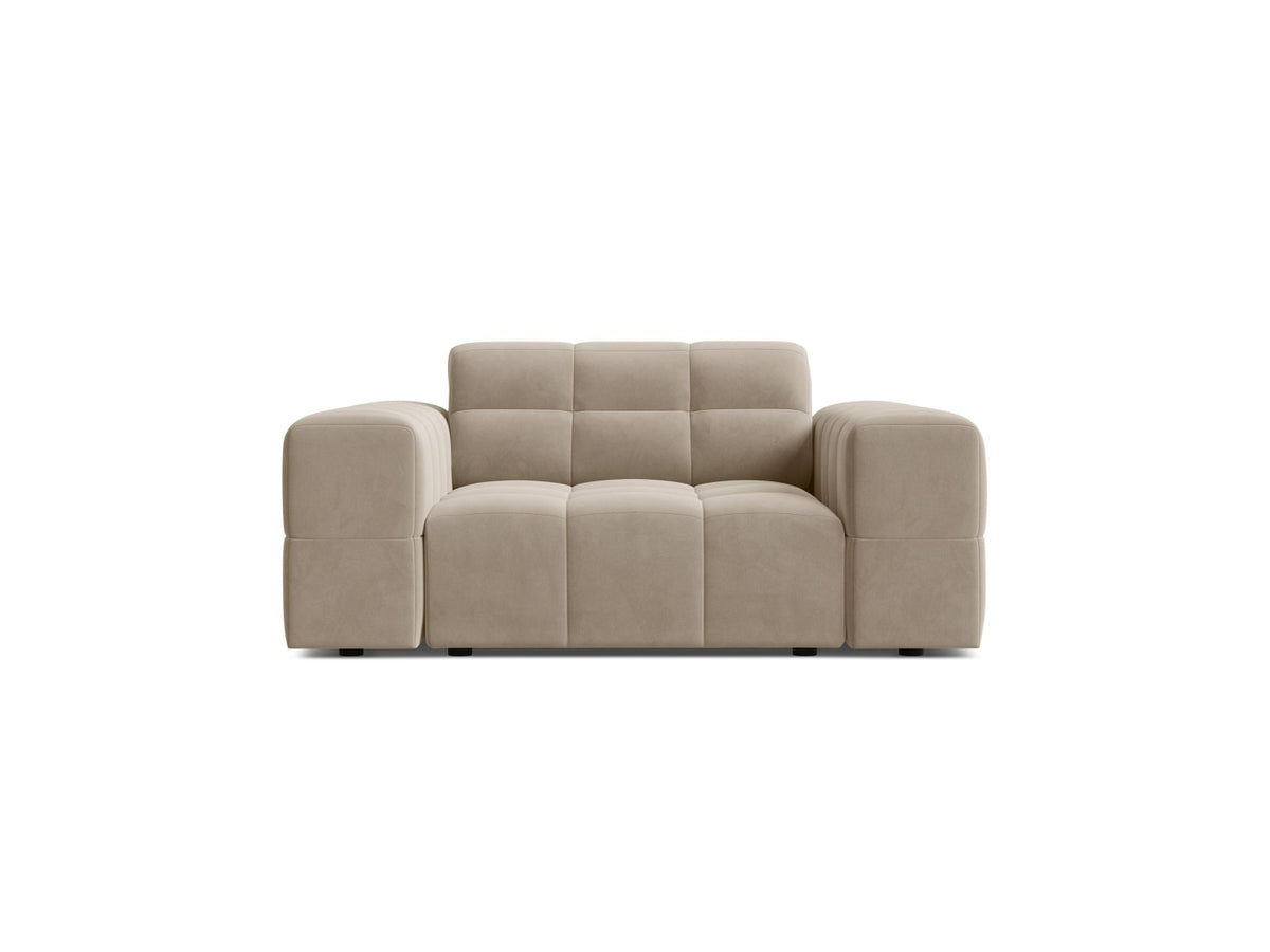 1-Sitzer Sessel Jennifer in Dark Beige-Bluvel präsentiert im Onlineshop von KAQTU Design AG. Sessel ist von Micadoni