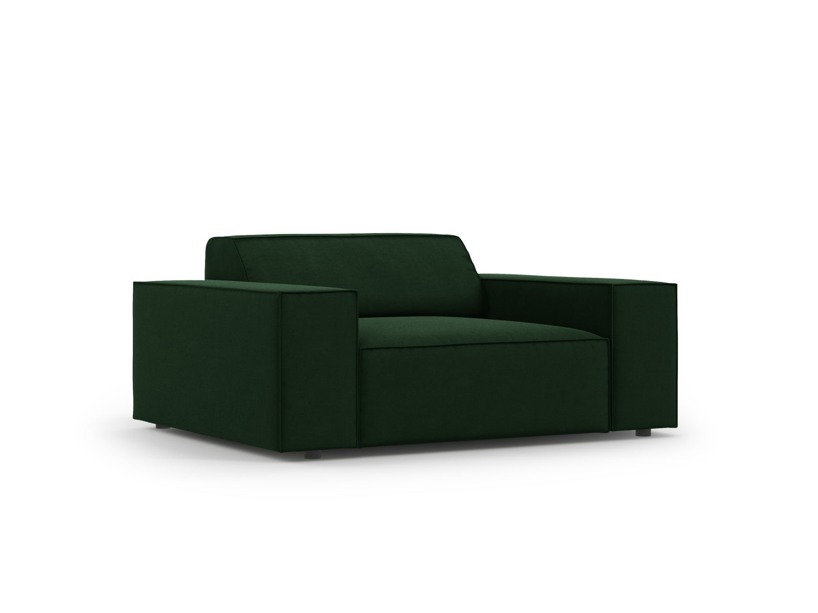 Eleganter Jodie Velour Sessel in sattem Flaschengrün, ideal für stilvolle Wohnräume. Hochwertige Verarbeitung von Micadoni.