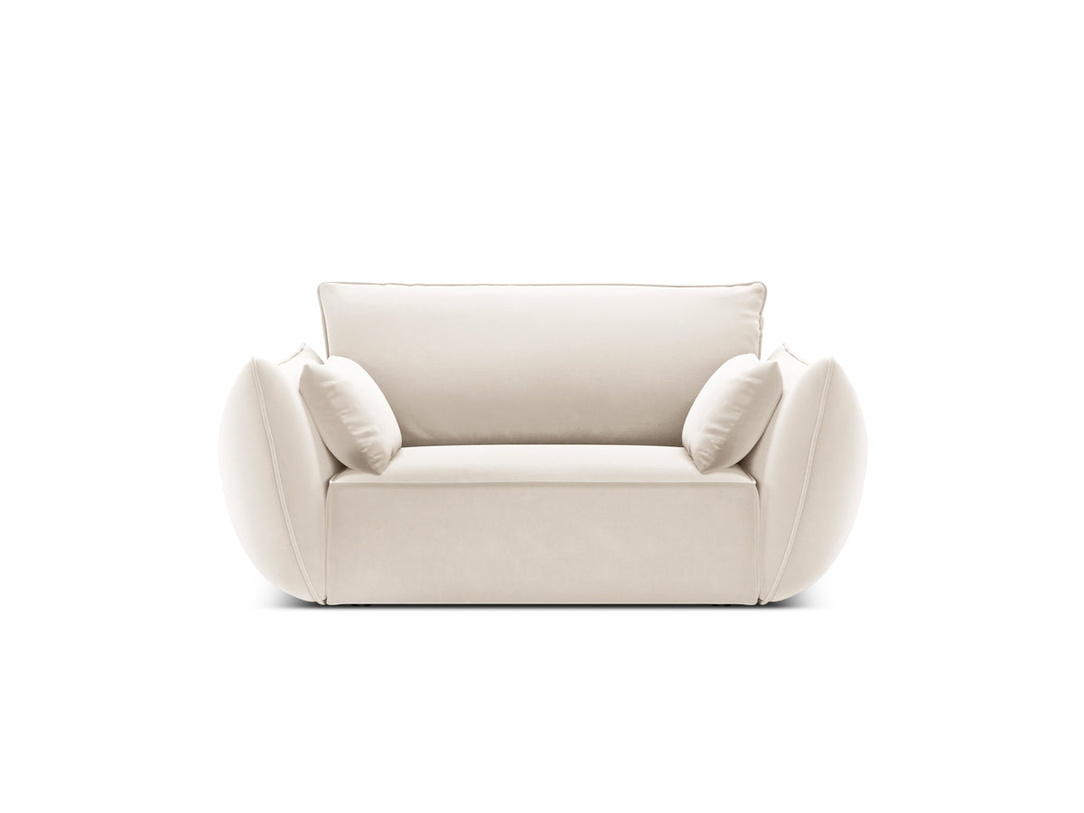 Kaelle Velour Sessel 1 Sitz in Light Beige-Bluvel präsentiert im Onlineshop von KAQTU Design AG. Sessel ist von Micadoni