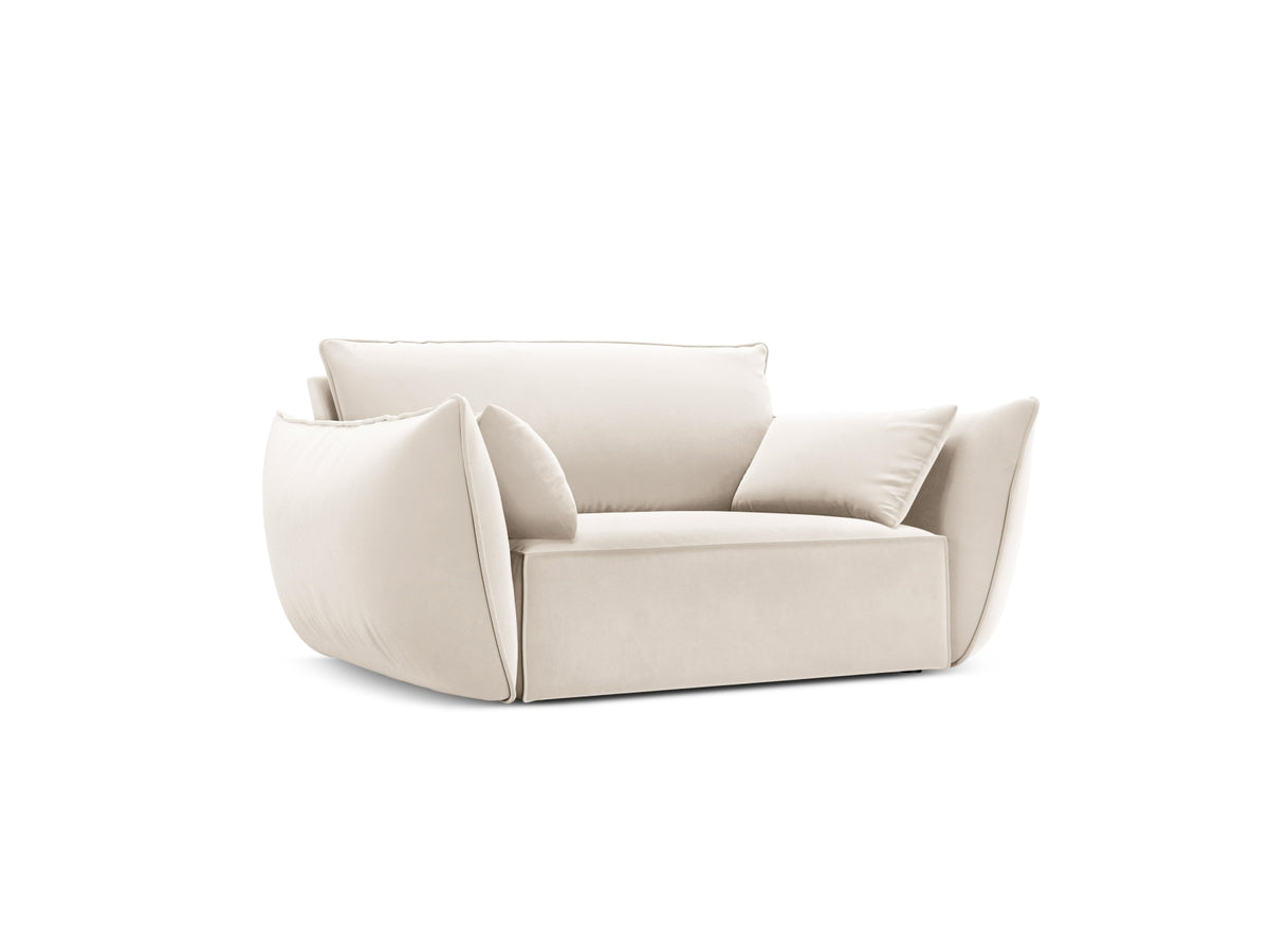 Kaelle Velour Sessel 1 Sitz in Light Beige-Bluvel präsentiert im Onlineshop von KAQTU Design AG. Sessel ist von Micadoni