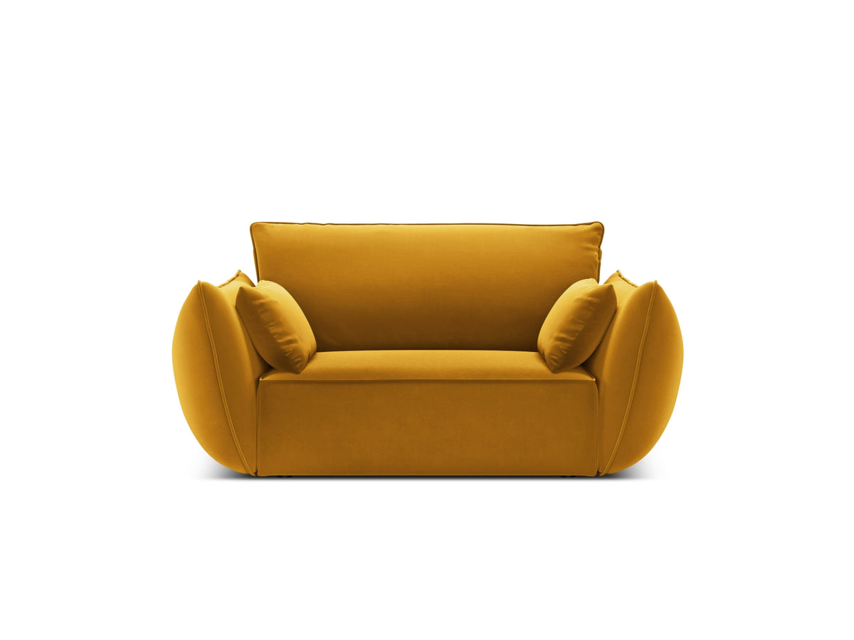 Kaelle Velour Sessel 1 Sitz in Yellow-Bluvel präsentiert im Onlineshop von KAQTU Design AG. Sessel ist von Micadoni