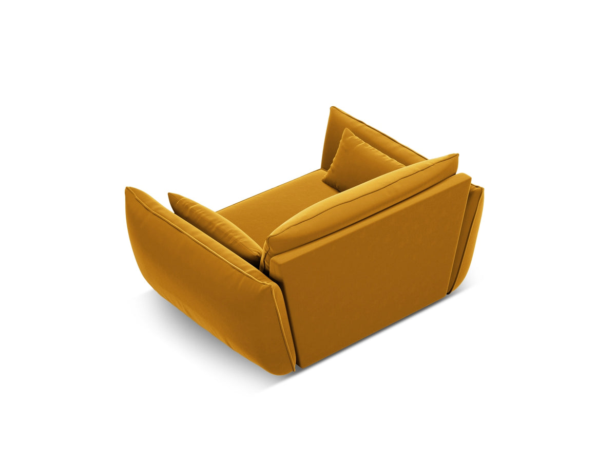 Kaelle Velour Sessel 1 Sitz in Yellow-Bluvel präsentiert im Onlineshop von KAQTU Design AG. Sessel ist von Micadoni