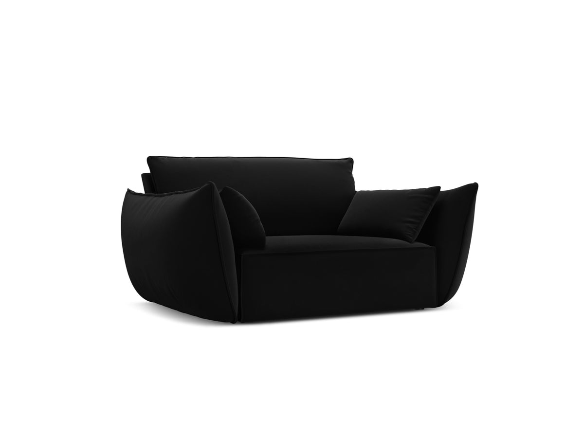 Kaelle Velour Sessel 1 Sitz in Black-Bluvel präsentiert im Onlineshop von KAQTU Design AG. Sessel ist von Micadoni