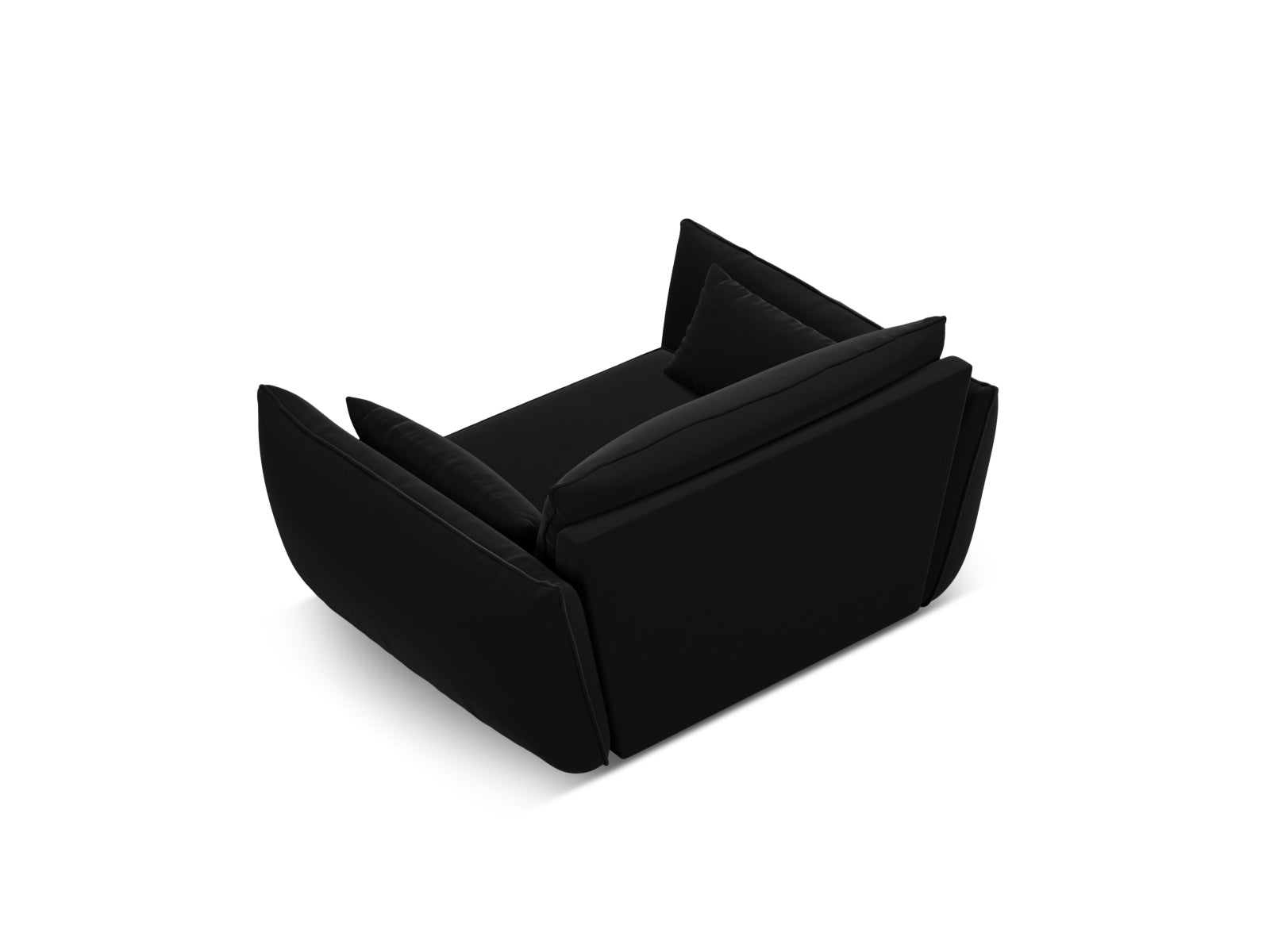 Luxuriöser Kaelle Velour Sessel in edlem Schwarz, perfekt für stilvolle Interiors. Bequem und elegant von Micadoni.