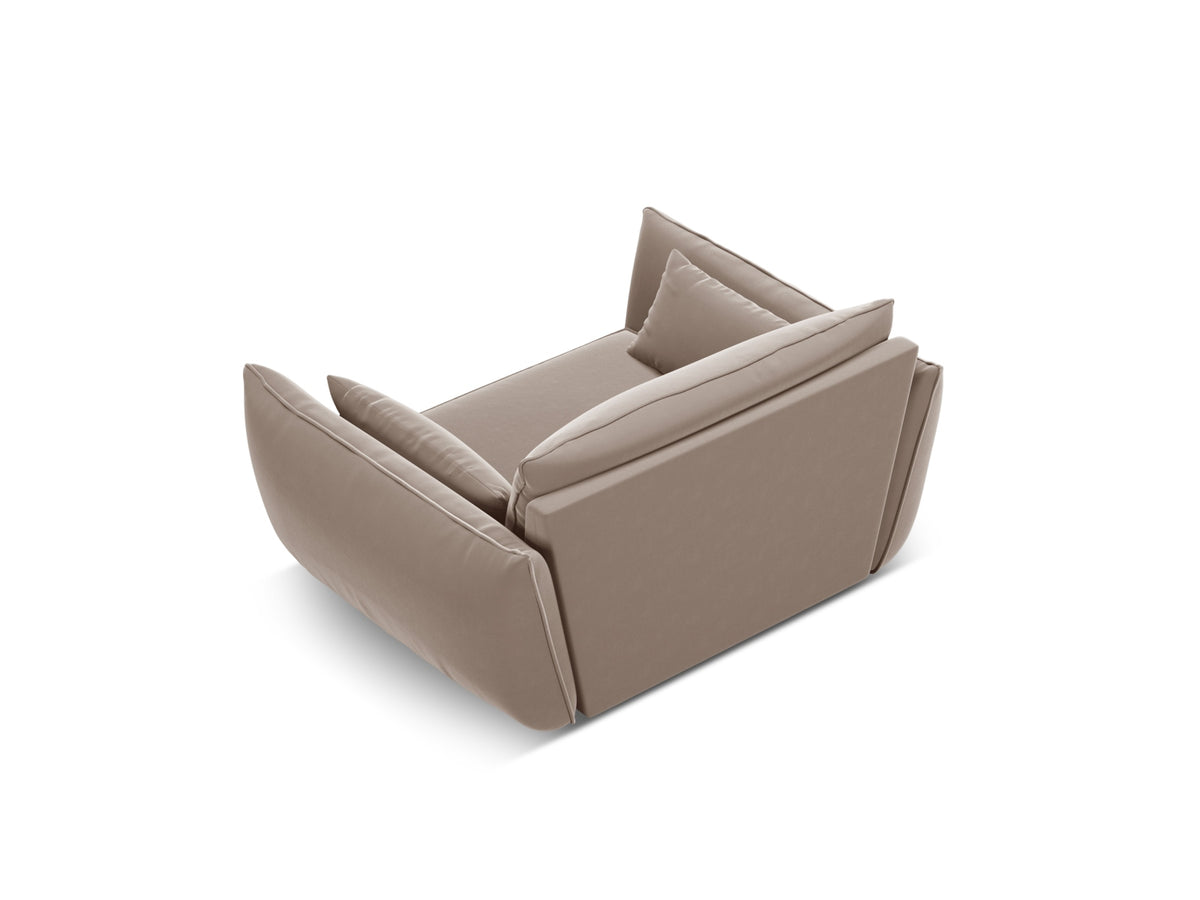 Kaelle Velour Sessel 1 Sitz in Cappuccino-Bluvel präsentiert im Onlineshop von KAQTU Design AG. Sessel ist von Micadoni
