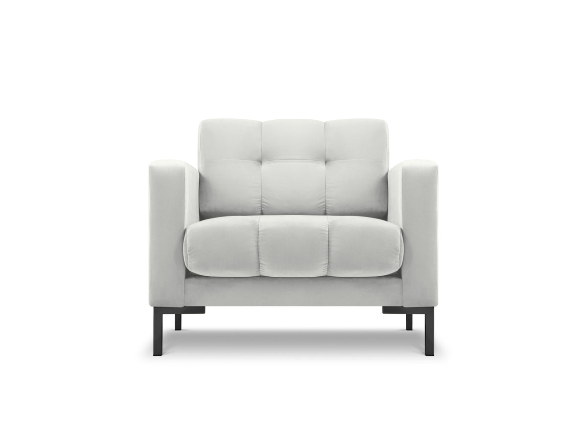 Mamaia Velour Sessel 1 Sitz in Silver/Schwarz-Bluvel präsentiert im Onlineshop von KAQTU Design AG. Sessel ist von Micadoni