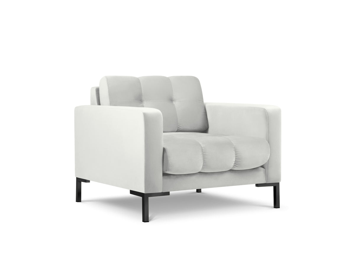 Mamaia Velour Sessel 1 Sitz in Silver/Schwarz-Bluvel präsentiert im Onlineshop von KAQTU Design AG. Sessel ist von Micadoni