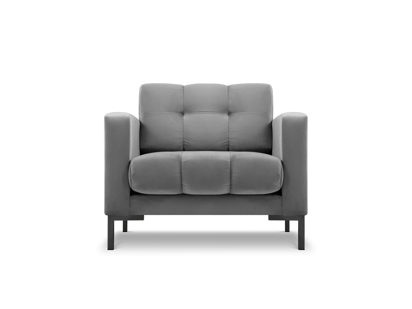 Mamaia Velour Sessel 1 Sitz in Light Grey/Schwarz-Bluvel präsentiert im Onlineshop von KAQTU Design AG. Sessel ist von Micadoni