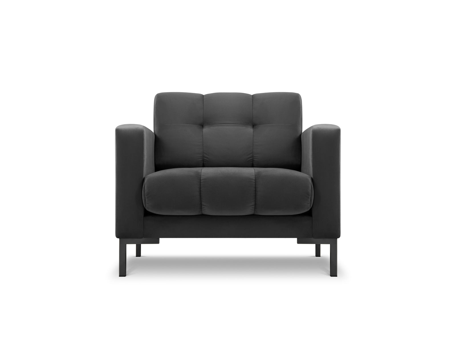 Mamaia Velour Sessel 1 Sitz in Dark Grey/Schwarz-Bluvel präsentiert im Onlineshop von KAQTU Design AG. Sessel ist von Micadoni