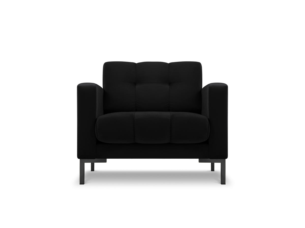 Mamaia Velour Sessel 1 Sitz in Black/Schwarz-Bluvel präsentiert im Onlineshop von KAQTU Design AG. Sessel ist von Micadoni