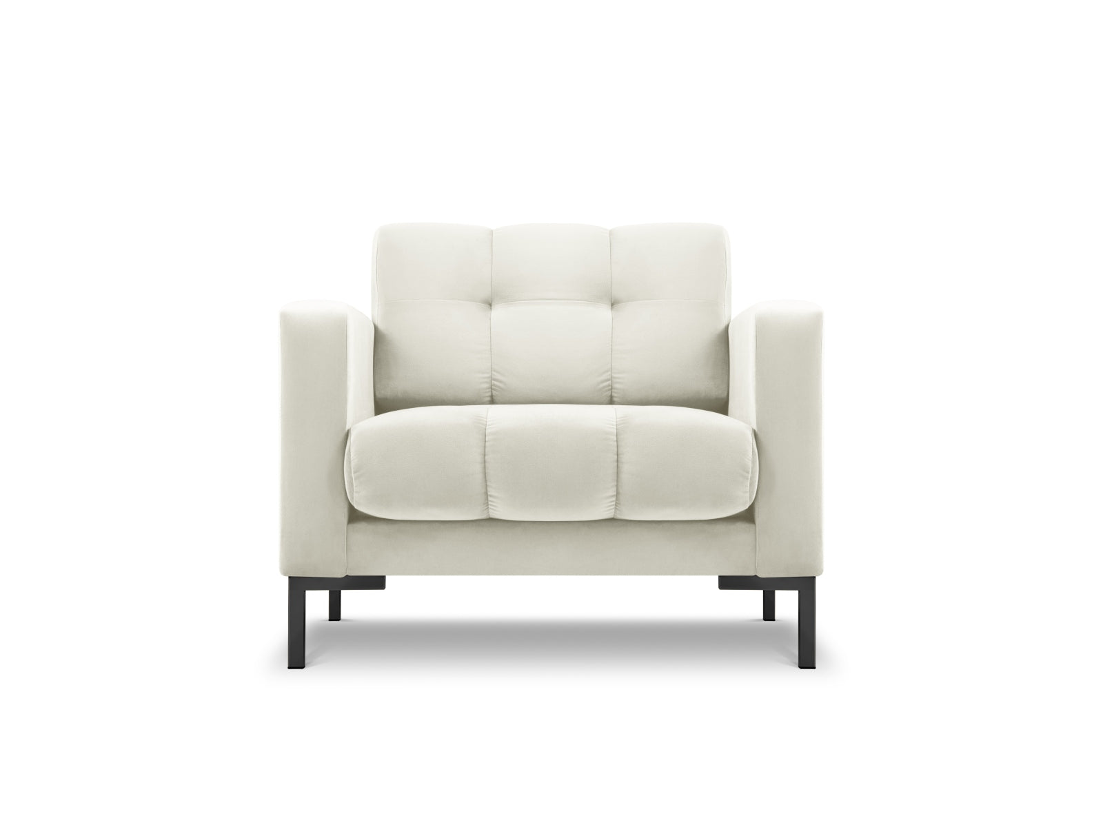 Mamaia Velour Sessel 1 Sitz in Light Beige/Schwarz-Bluvel präsentiert im Onlineshop von KAQTU Design AG. Sessel ist von Micadoni