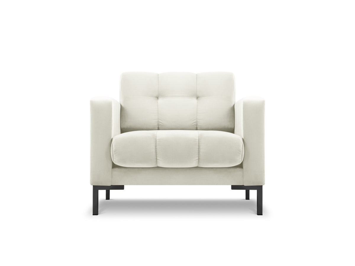 Mamaia Velour Sessel 1 Sitz in Light Beige/Schwarz-Bluvel präsentiert im Onlineshop von KAQTU Design AG. Sessel ist von Micadoni