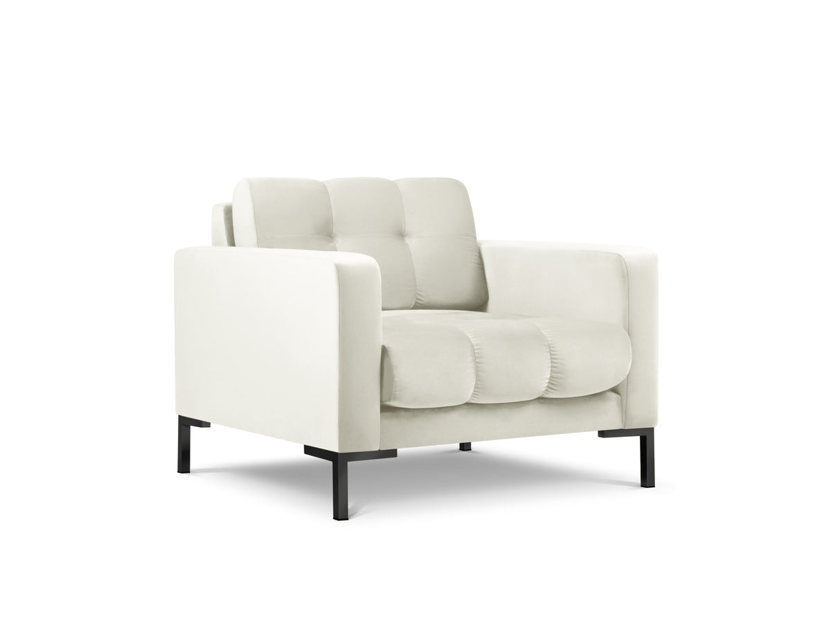Mamaia Velour Sessel 1 Sitz in Light Beige/Schwarz-Bluvel präsentiert im Onlineshop von KAQTU Design AG. Sessel ist von Micadoni
