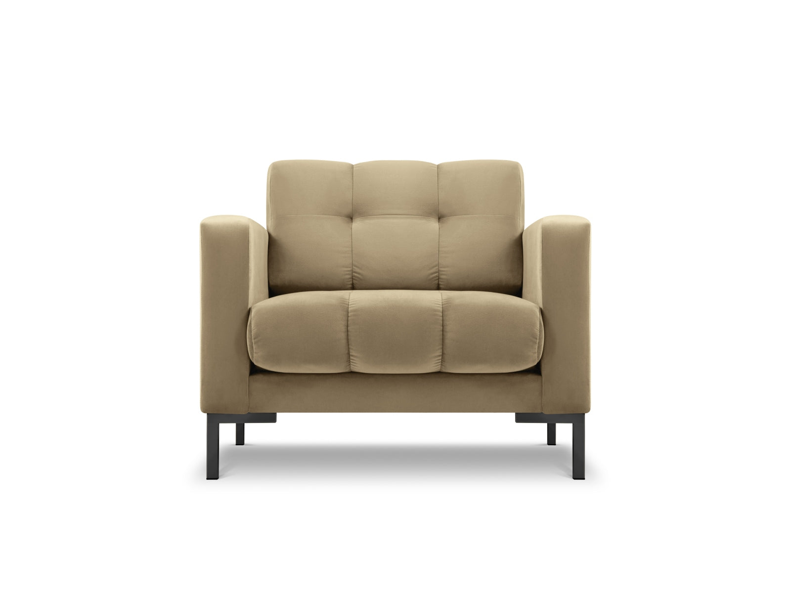 Mamaia Velour Sessel 1 Sitz in Beige/Schwarz präsentiert im Onlineshop von KAQTU Design AG. Sessel ist von Micadoni