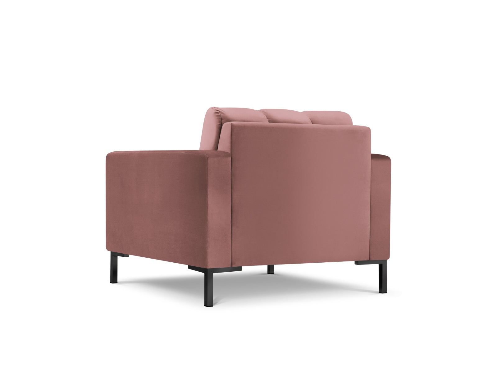 Eleganter Mamaia Velour Sessel in lebhaftem Pink und Schwarz, ideal für moderne Wohnräume und gemütliche Entspannungsbereiche.