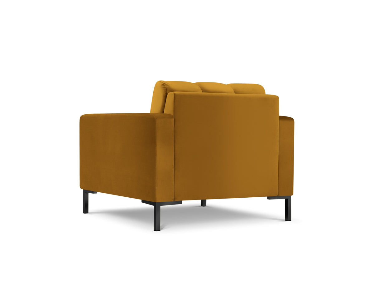 Mamaia Velour Sessel 1 Sitz in Yellow/Schwarz-Bluvel präsentiert im Onlineshop von KAQTU Design AG. Sessel ist von Micadoni