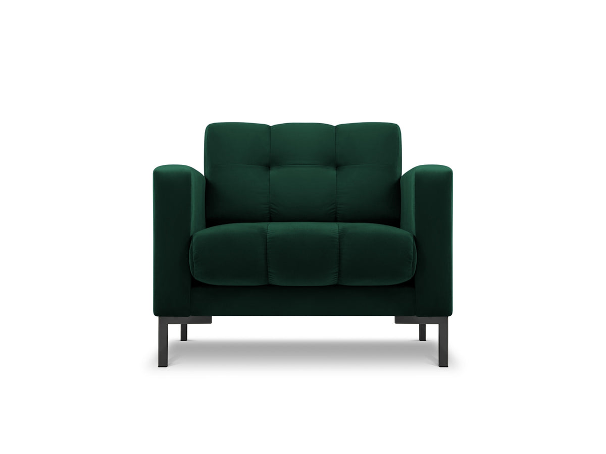 Mamaia Velour Sessel 1 Sitz in Bottle Green/Schwarz-Bluvel präsentiert im Onlineshop von KAQTU Design AG. Sessel ist von Micadoni