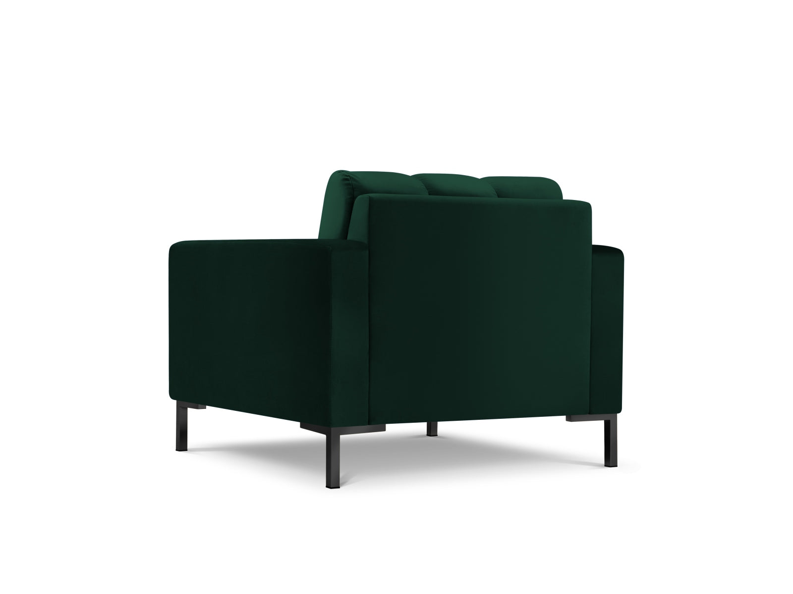 Eleganter Mamaia Velour Sessel in sattem Flaschengrün, ideal für gemütliche Ecken und stilvolle Einrichtungskonzepte.