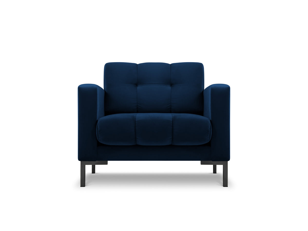 Mamaia Velour Sessel 1 Sitz in Royal Blue/Schwarz-Bluvel präsentiert im Onlineshop von KAQTU Design AG. Sessel ist von Micadoni
