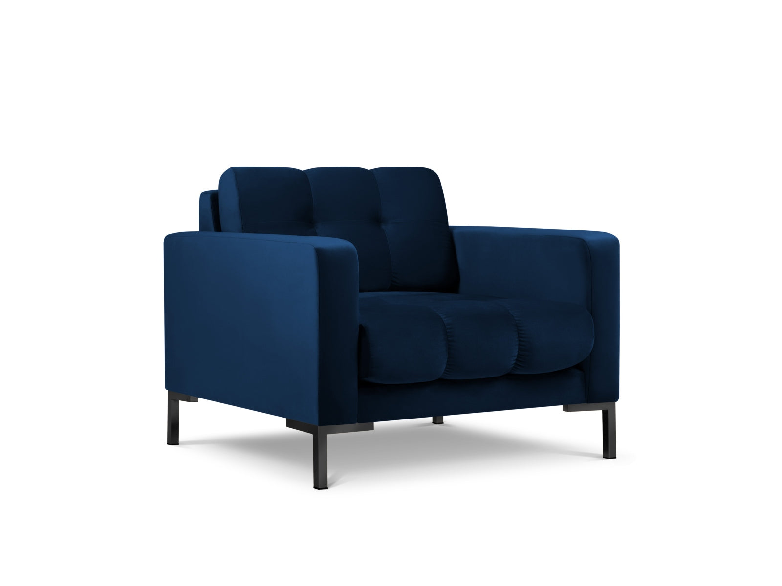 Mamaia Velour Sessel 1 Sitz in Royal Blue/Schwarz-Bluvel präsentiert im Onlineshop von KAQTU Design AG. Sessel ist von Micadoni