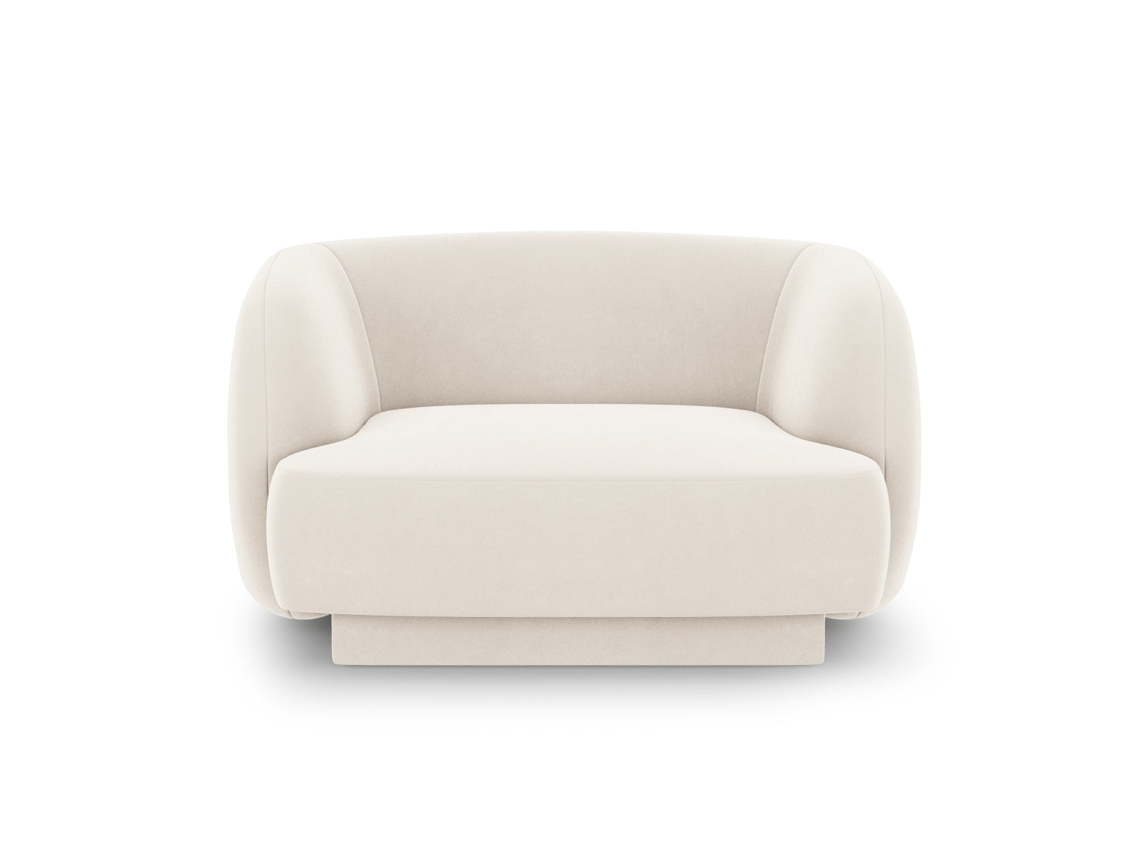Miley Velour Sessel 1 Sitz in Light Beige-Bluvel präsentiert im Onlineshop von KAQTU Design AG. Sessel ist von Micadoni