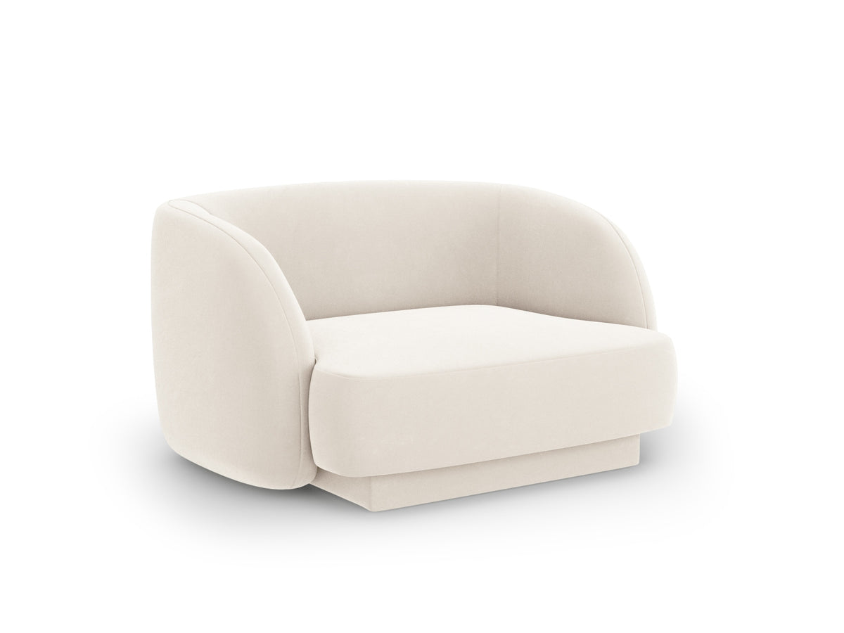 Miley Velour Sessel 1 Sitz in Light Beige-Bluvel präsentiert im Onlineshop von KAQTU Design AG. Sessel ist von Micadoni