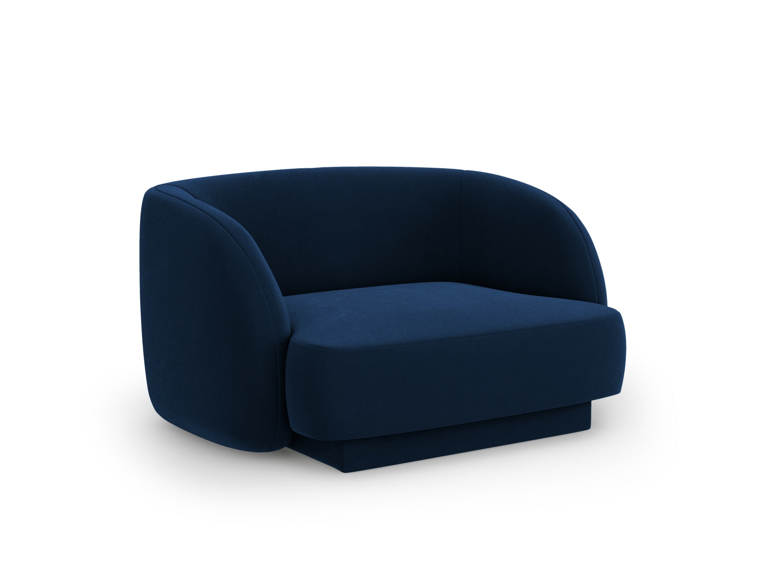Eleganter Miley Velour Sessel in Royal Blue, ideal für stilvolle Wohnräume. Hochwertige Verarbeitung von Micadoni.