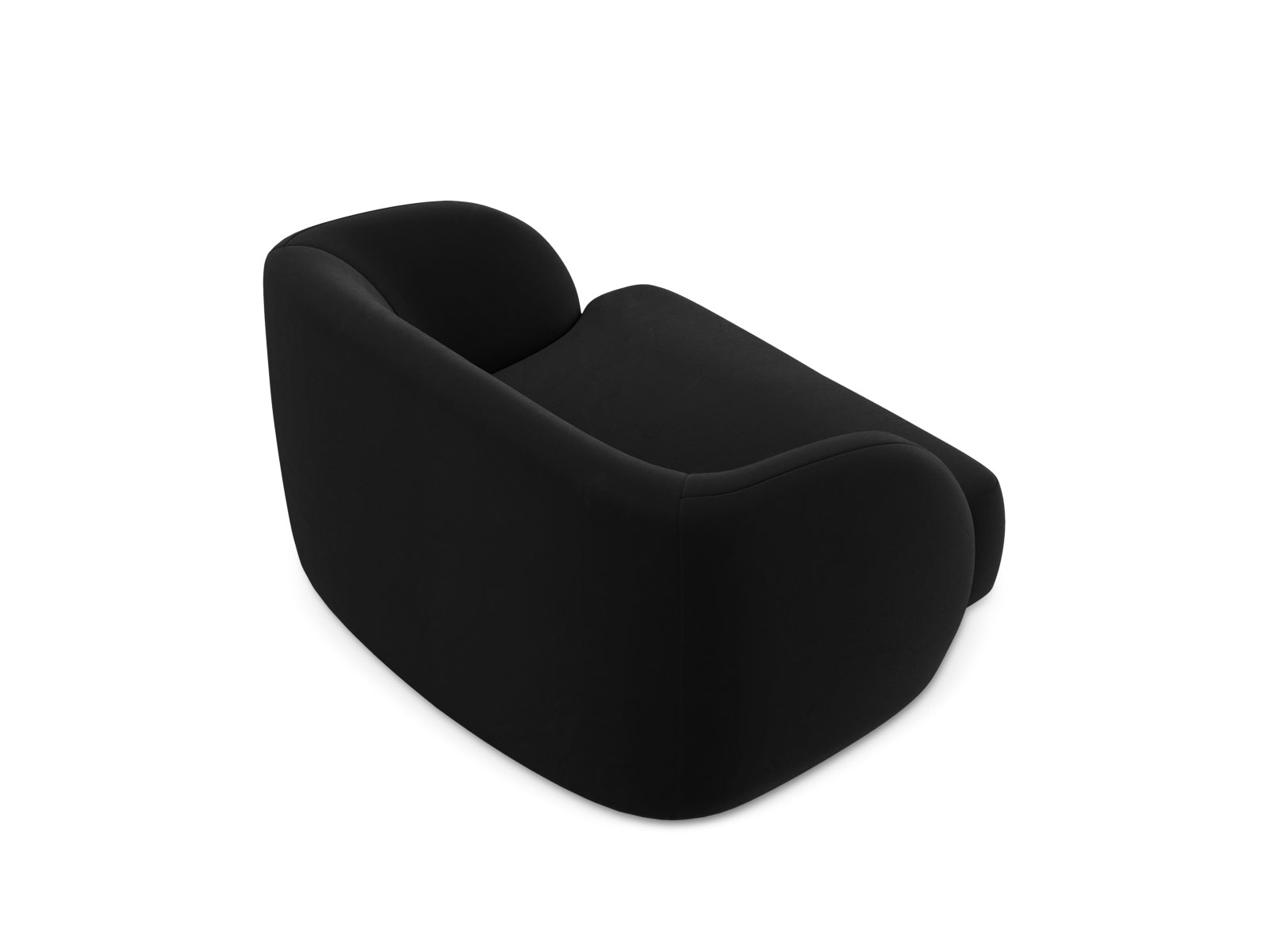 Moderner Miley Velour Sessel in edlem Schwarz-Bluvel, perfekt für stilvolle Interiors. Bequeme Sitzgelegenheit von Micadoni.
