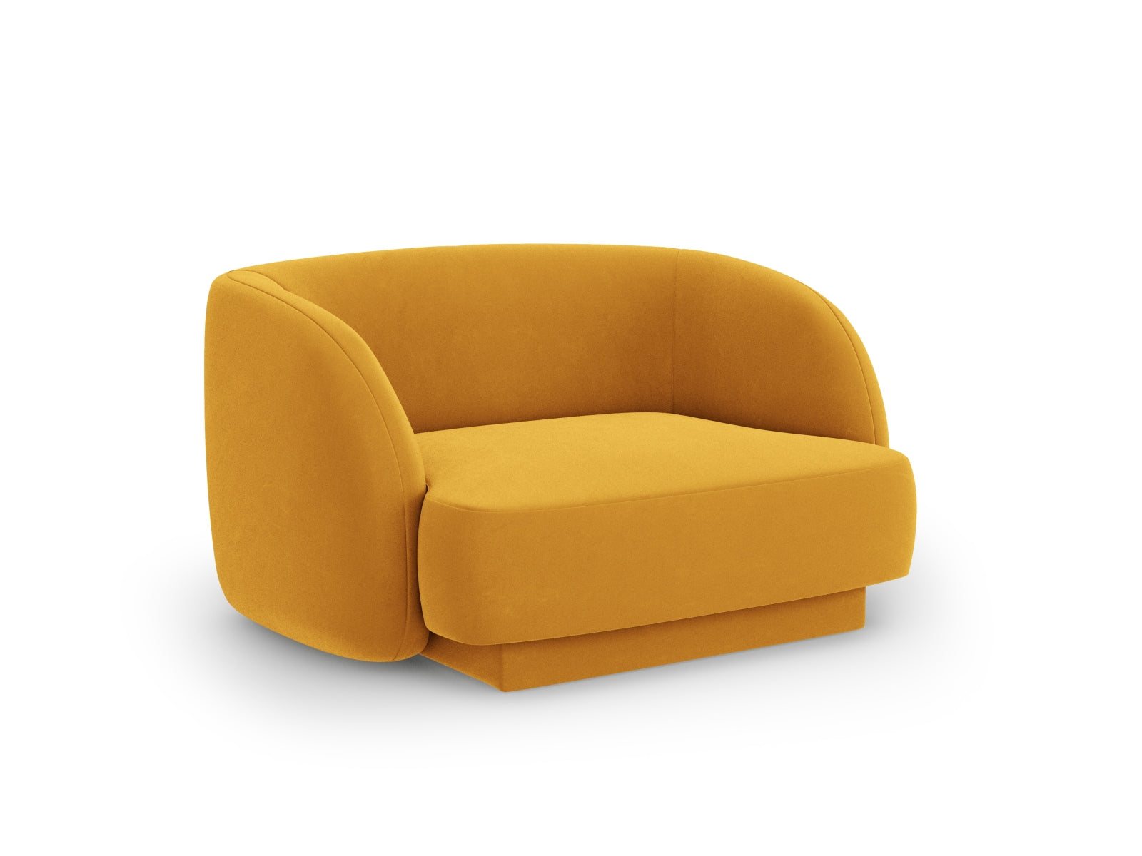 Eleganter Miley Velour Sessel in Gelb-Blau von Micadoni, ideal für stilvolle Wohnräume und gemütliche Entspannung.