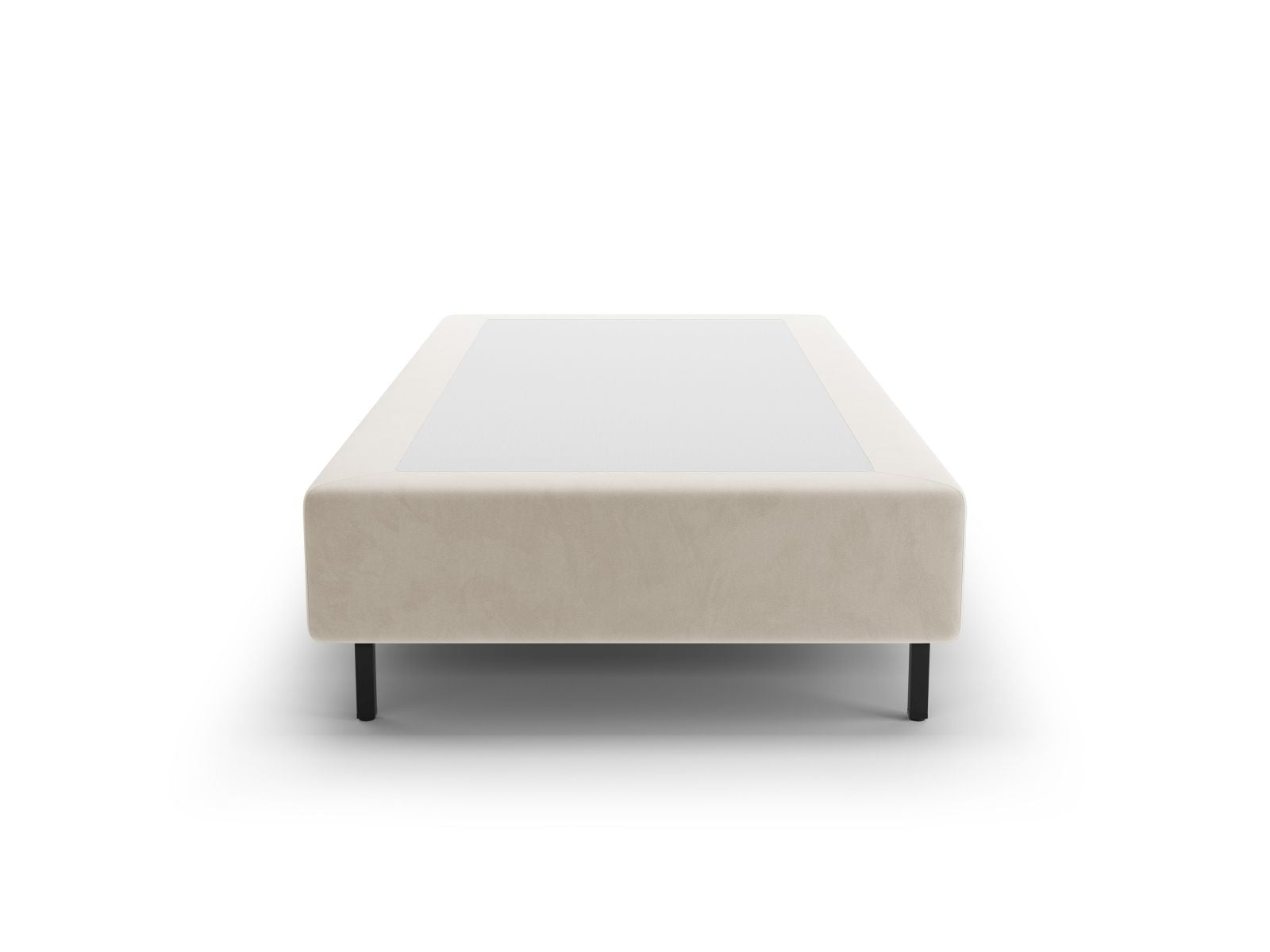 Stilvolles Bettgestell Whale in zartem Beige, perfekt für moderne Schlafzimmer, erhältlich bei Micadoni.