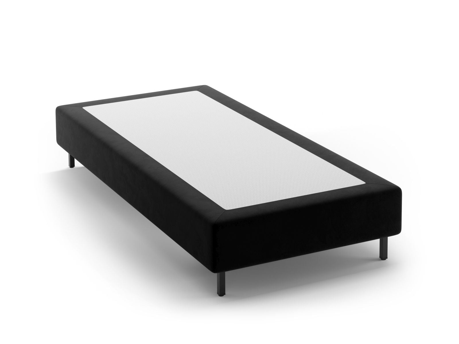 Elegantes Bettgestell Whale in stilvollem Schwarz, 100 cm breit, ideal für ein modernes Schlafzimmer mit zeitgemäßer Ästhetik.
