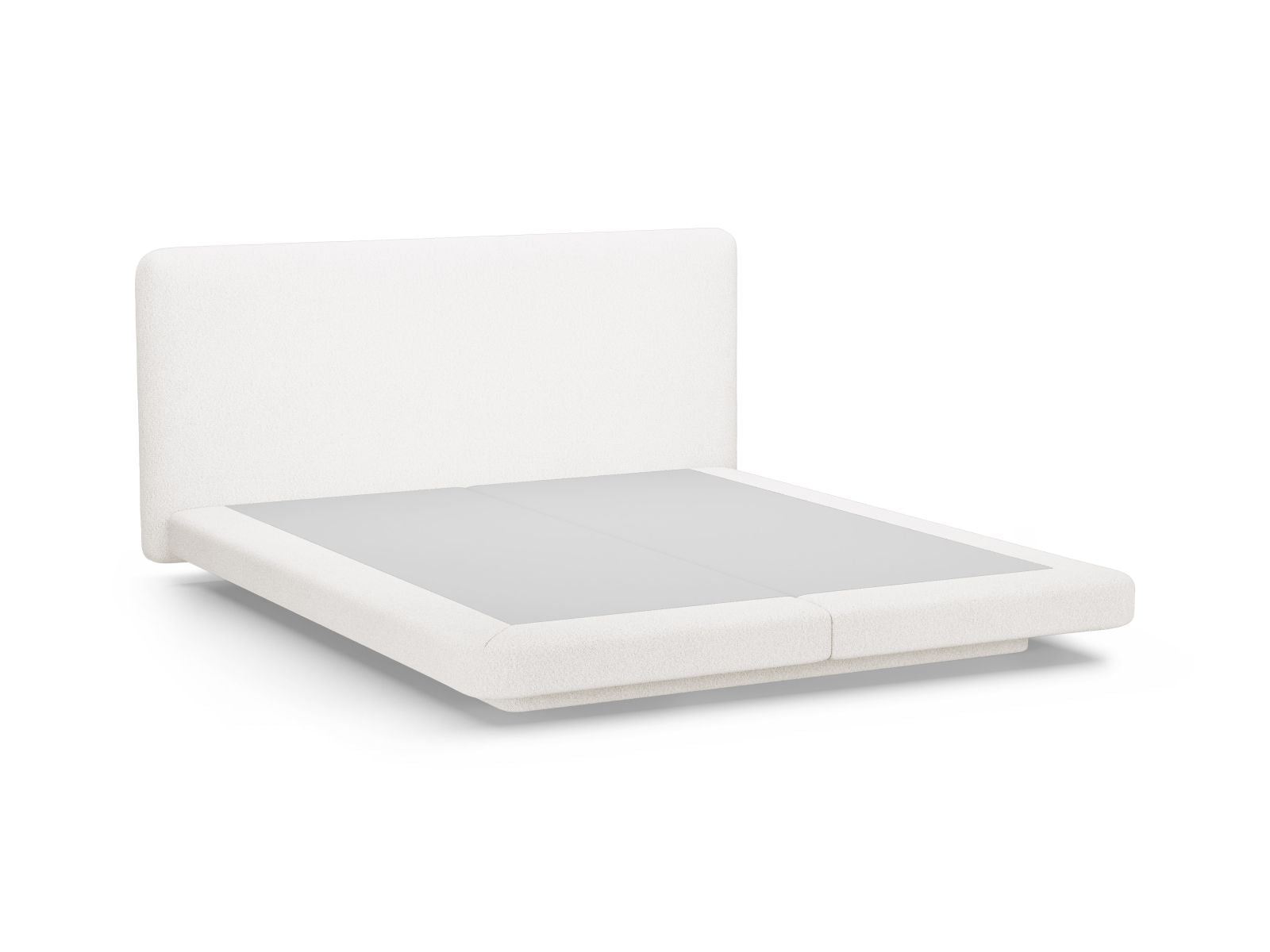 Elegantes Linea Bett von Micadoni mit 140 cm hohem Kopfteil in modernem Weiß, ideal für stilvolle Schlafzimmer und gemütliche Nächte.