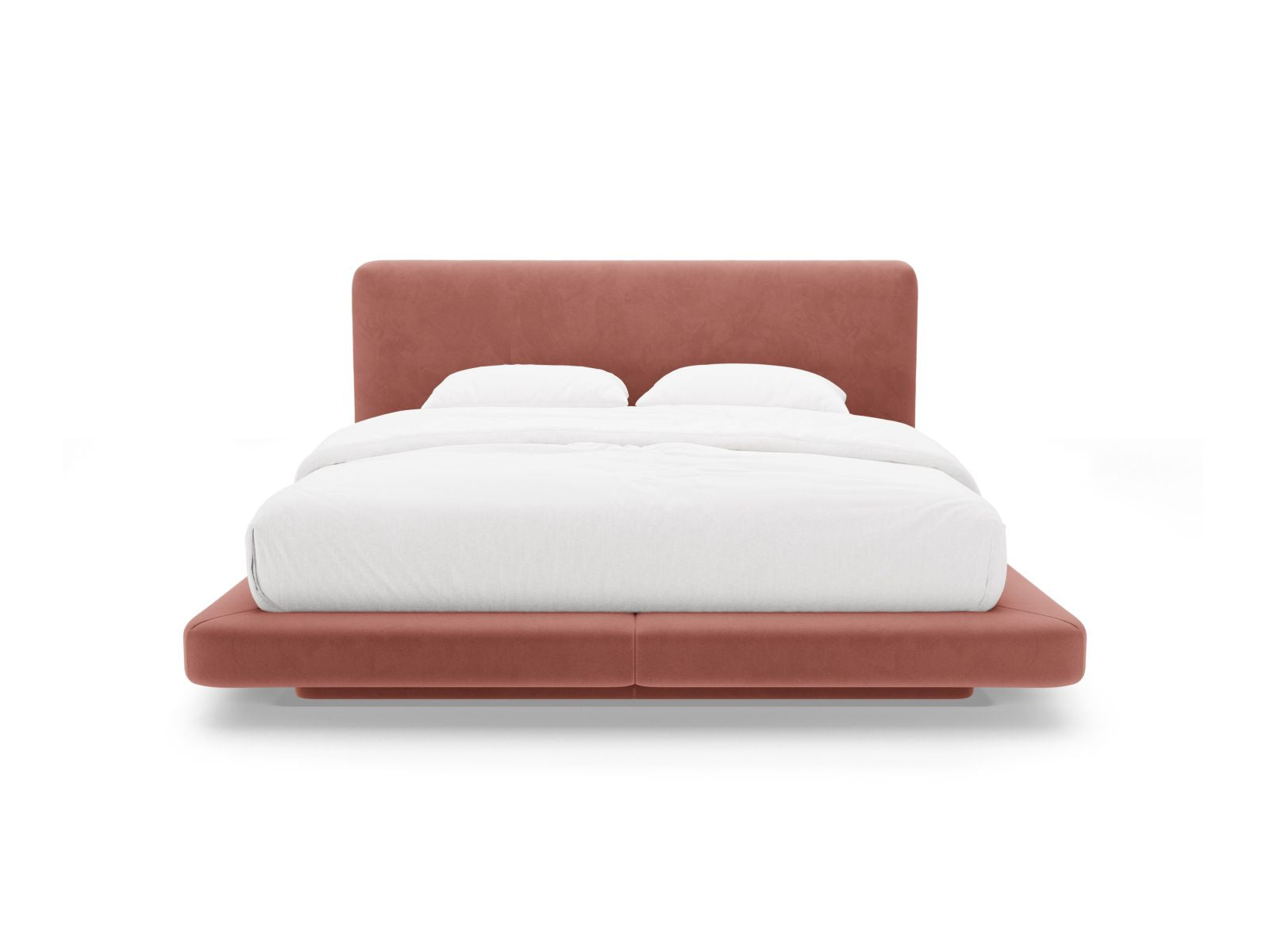 Elegantes Linea Bett mit 140 cm Kopfteil in Pink-Magic Velvet, stilvoll und modern, ideal für jedes Schlafzimmer von Micadoni.