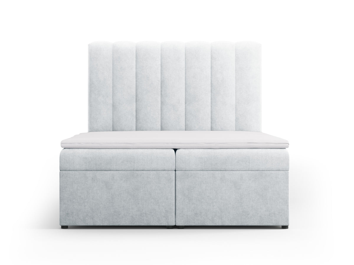 Kelp Boxspringbett Set 140cm: Headboard + Box Springs/Matratze + Matratze Topper in Light Grey-Moly präsentiert im Onlineshop von KAQTU Design AG. Bett ist von Micadoni