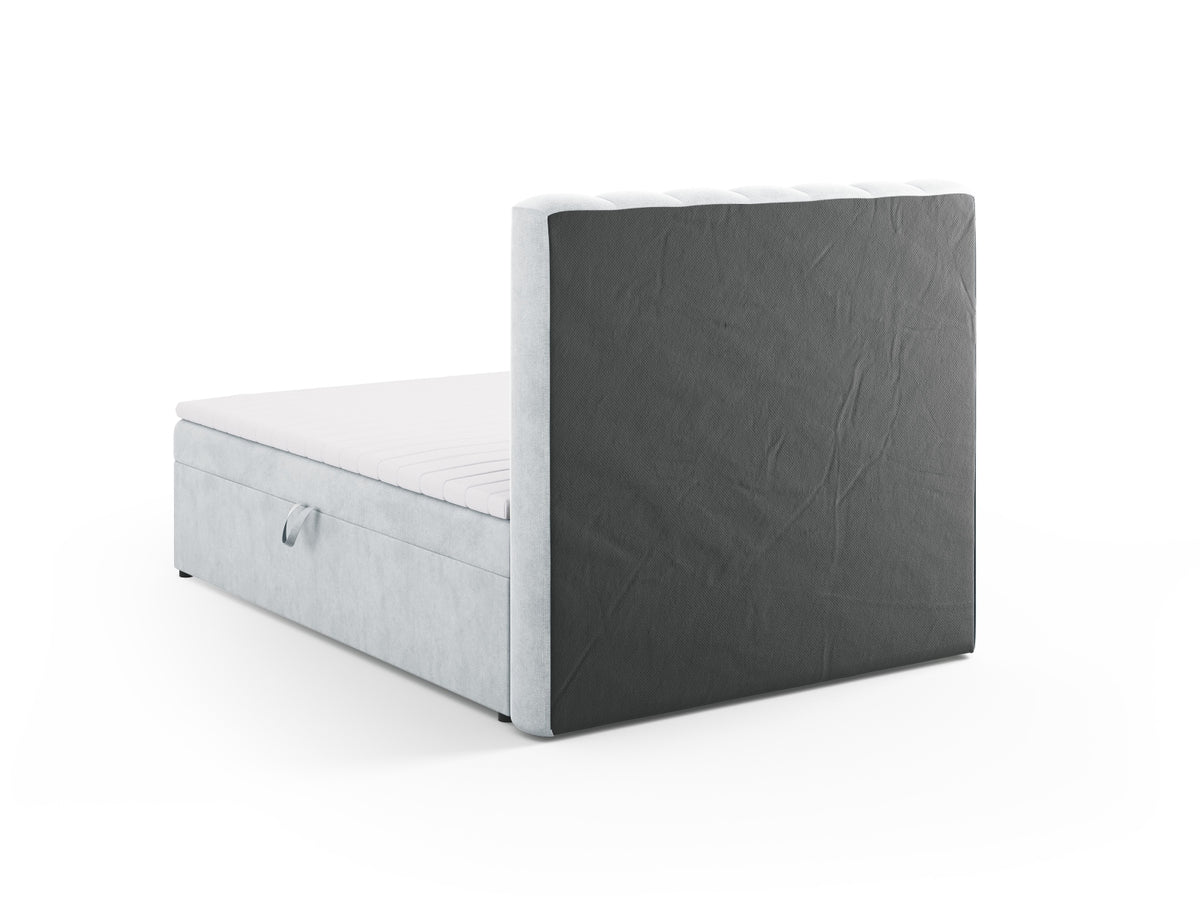 Kelp Boxspringbett Set 140cm: Headboard + Box Springs/Matratze + Matratze Topper in Light Grey-Moly präsentiert im Onlineshop von KAQTU Design AG. Bett ist von Micadoni