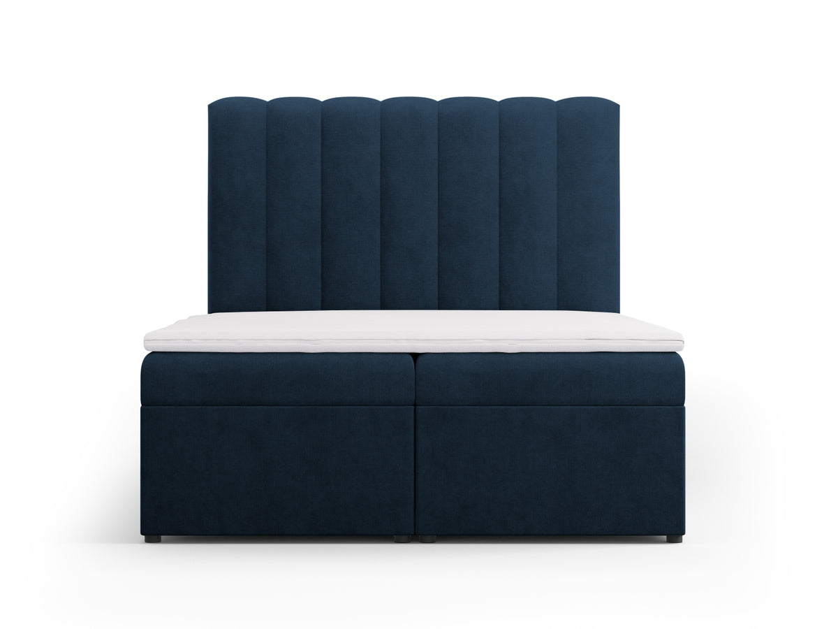 Kelp Boxspringbett Set 140cm: Headboard + Box Springs/Matratze + Matratze Topper in Royal Blue-Moly präsentiert im Onlineshop von KAQTU Design AG. Bett ist von Micadoni