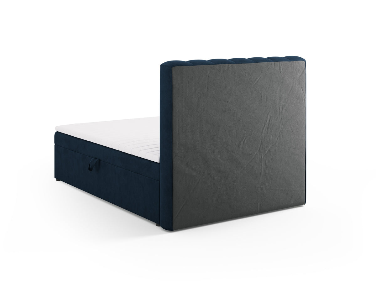 Kelp Boxspringbett Set 140cm: Headboard + Box Springs/Matratze + Matratze Topper in Royal Blue-Moly präsentiert im Onlineshop von KAQTU Design AG. Bett ist von Micadoni