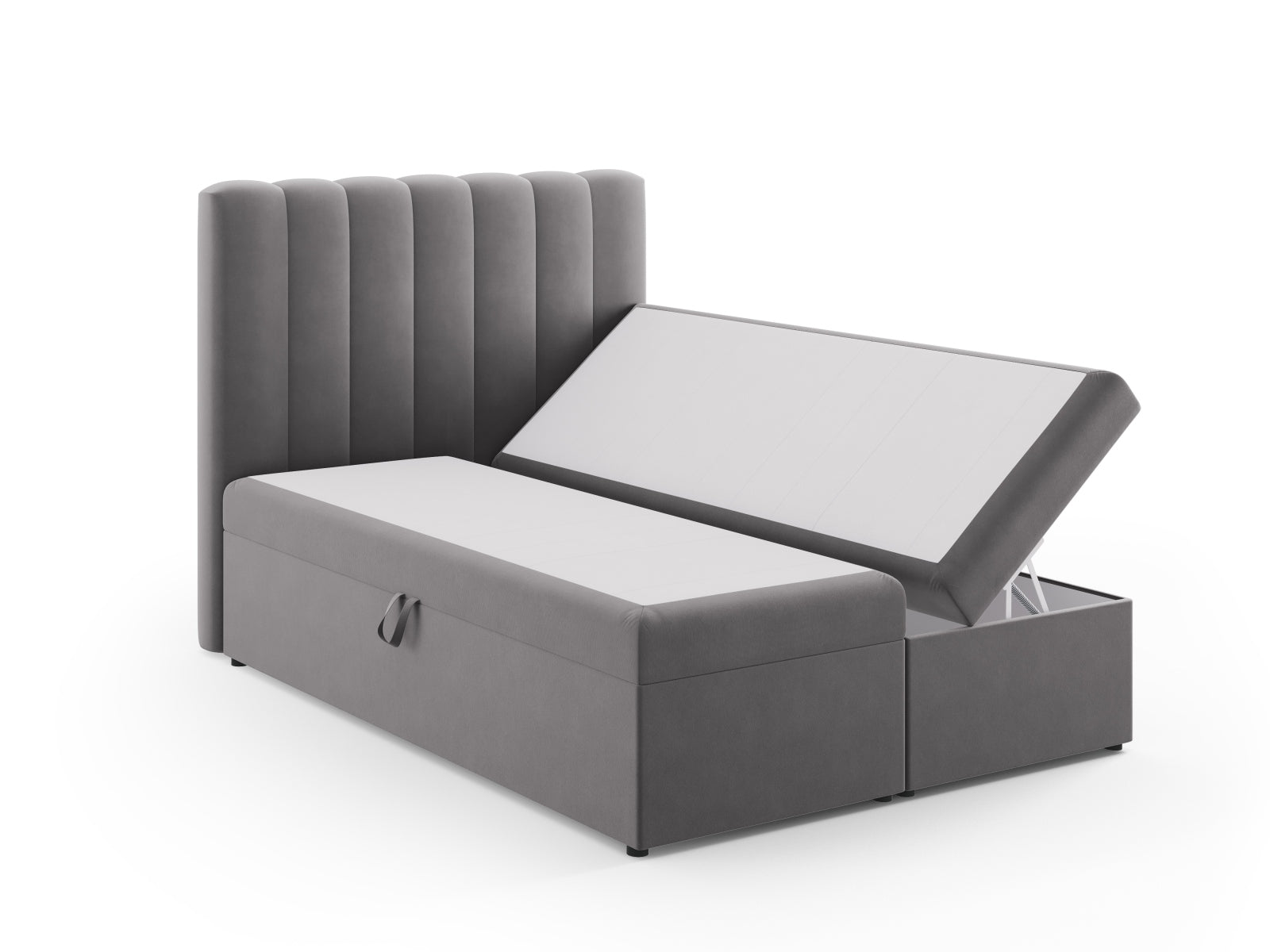 Entdecken Sie das Kelp Boxspring Bett Set von Micadoni: stilvolles Kopfteil, stabile Boxspring und hochwertige Matratze mit Topper für erholsamen Schlaf.