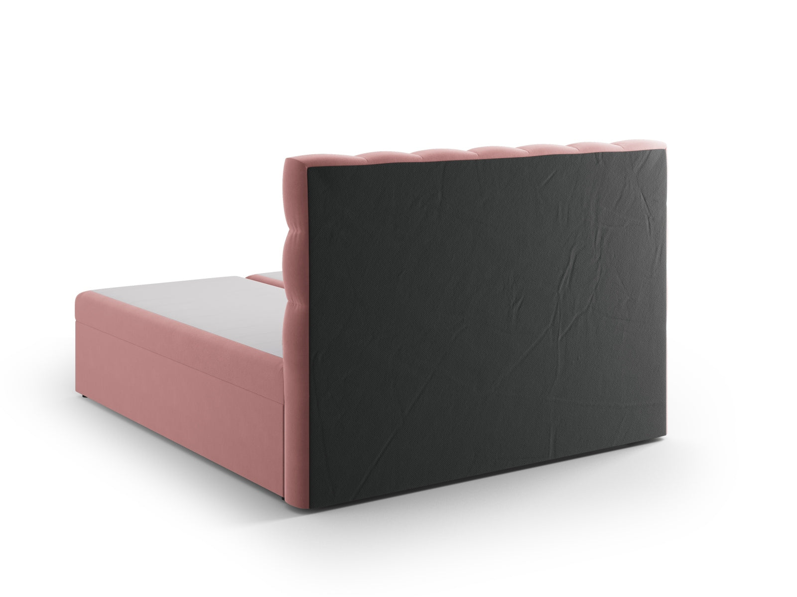 Stylisches Boxspringbett-Set Mamaia in ansprechendem Pink und Schwarz, inklusive Kopfteil, Matratze und Topper für optimalen Komfort.