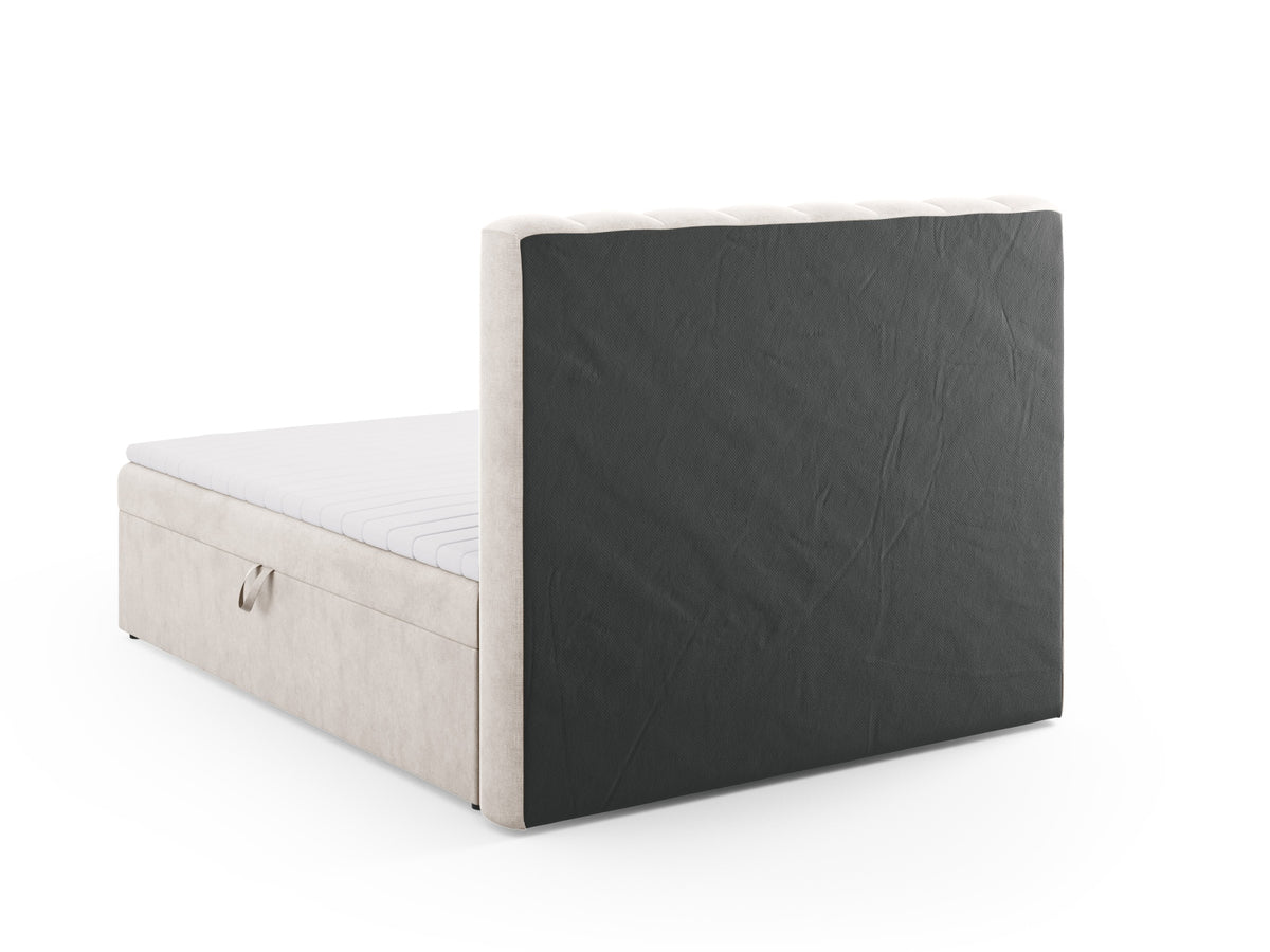 Kelp Boxspringbett Set 160cm: Headboard + Box Springs/Matratze + Matratze Topper in Grey Beige Melange-Moly präsentiert im Onlineshop von KAQTU Design AG. Bett ist von Micadoni