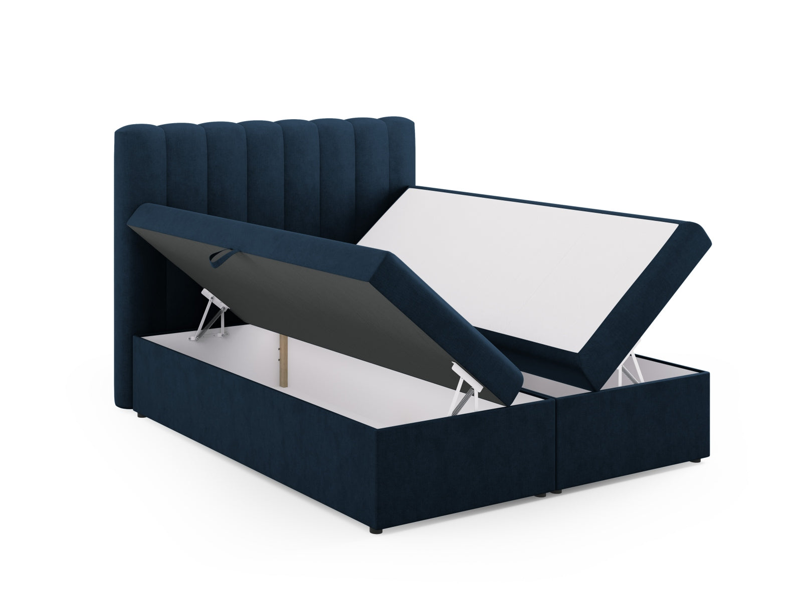 Entdecken Sie das Kelp Boxspring Bett Set von Micadoni: stilvolles Kopfteil, stabile Boxspring und hochwertige Matratze mit Topper für erholsamen Schlaf.