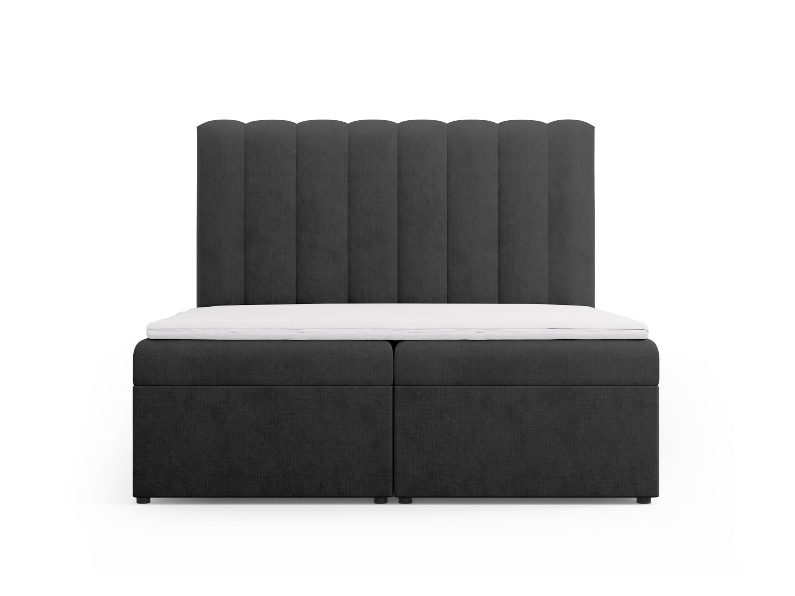 Kelp Boxspring Bett Set: Headboard + Box Springs/Matratze + Matratze Topper in Anthracite präsentiert im Onlineshop von KAQTU Design AG. Bett ist von Micadoni