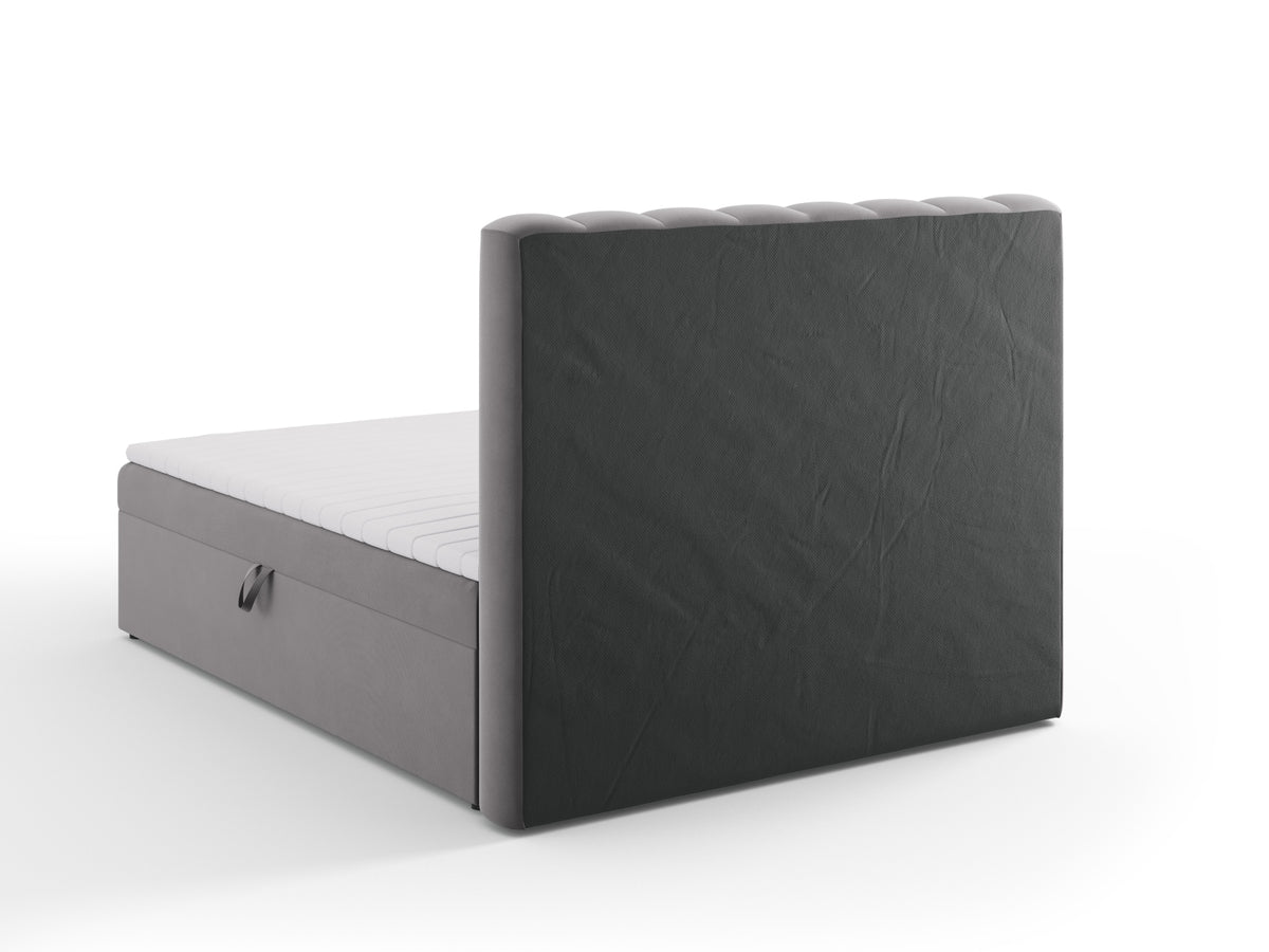 Kelp Boxspringbett Set 160cm: Headboard + Box Springs/Matratze + Matratze Topper in Grey-Bluvel präsentiert im Onlineshop von KAQTU Design AG. Bett ist von Micadoni