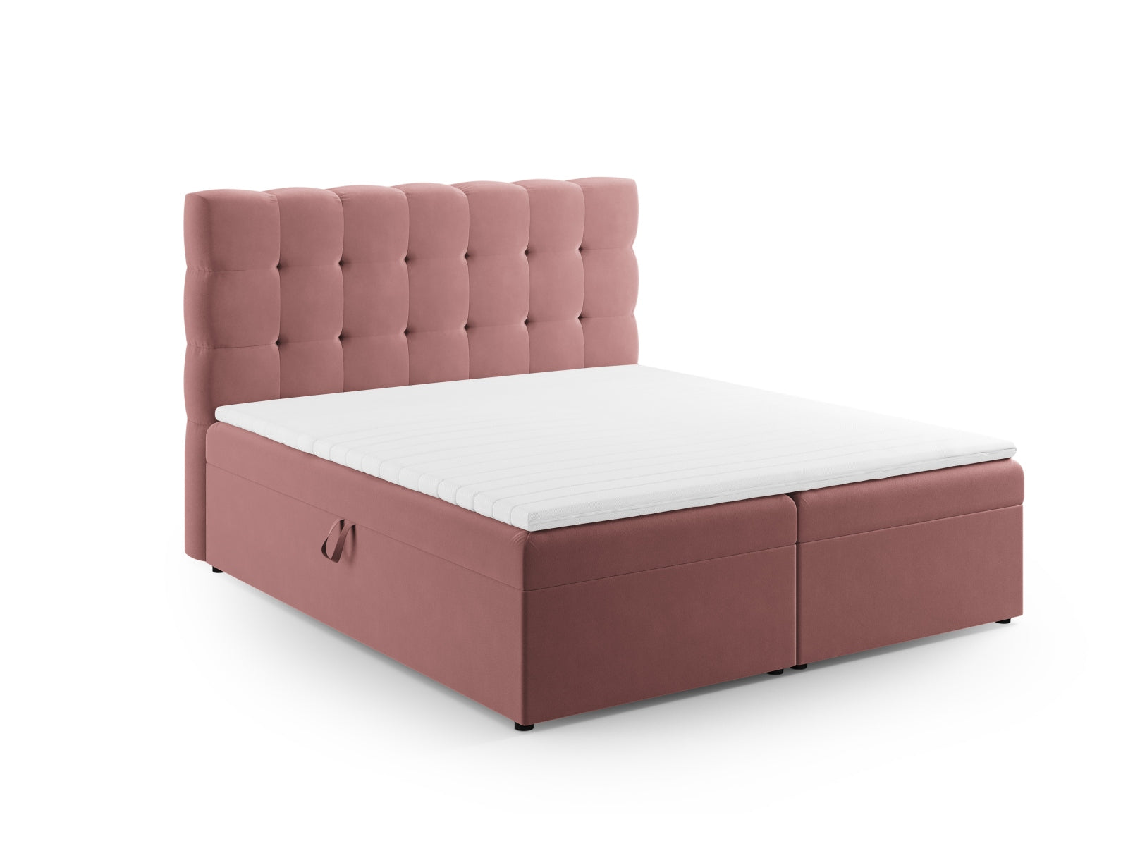 Mamaia Boxspringbett-Set: Headboard + Boxspringmatratze und Topper 160cm in Pink/Schwarz-Bluvel präsentiert im Onlineshop von KAQTU Design AG. Bett ist von Micadoni