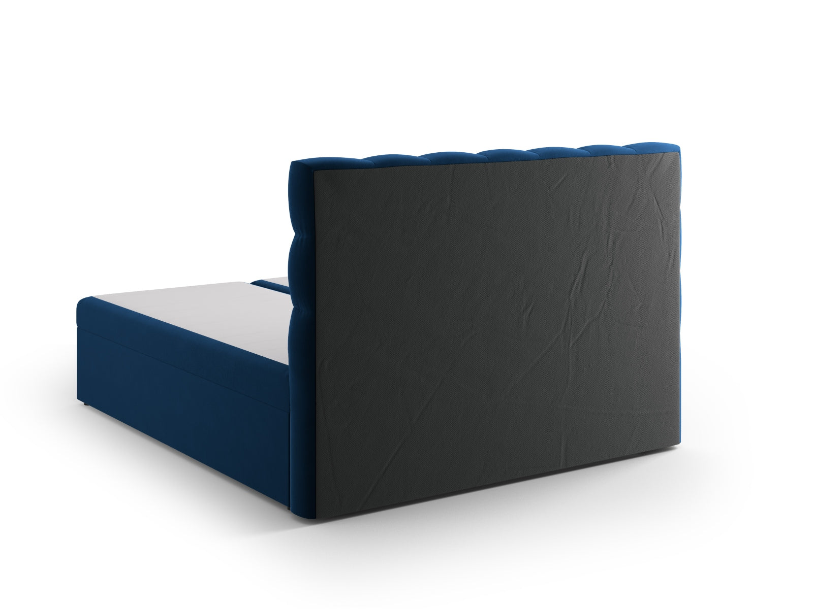 Stilvolles Mamaia Boxspringbett-Set in Royal Blue, bestehend aus Kopfteil, Boxspringmatratze und Topper, perfekt für moderne Schlafzimmer.