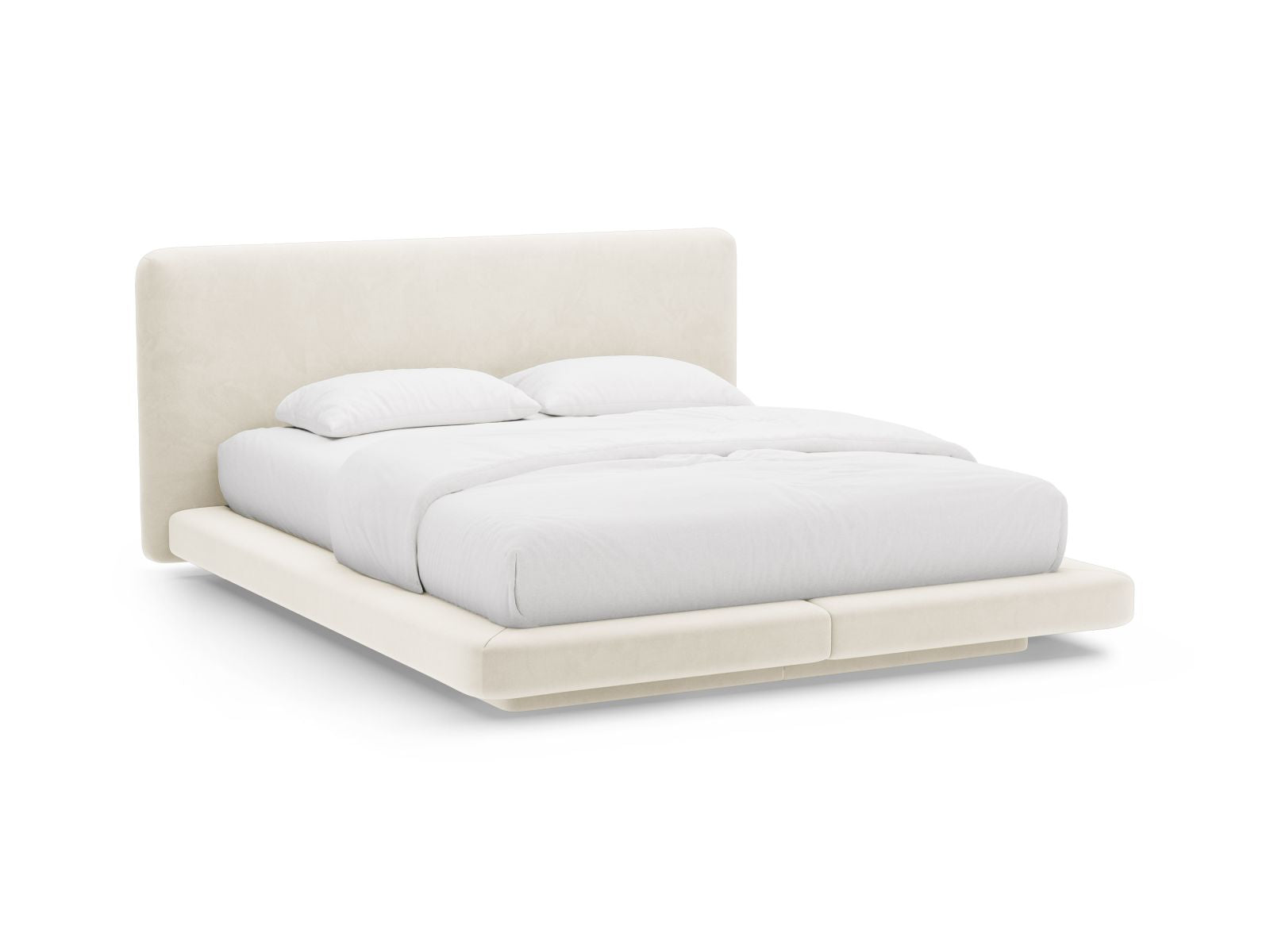 Linea Bett mit Kopfteil 180cm in Ivory-Magic Velvet präsentiert im Onlineshop von KAQTU Design AG. Bett ist von Micadoni