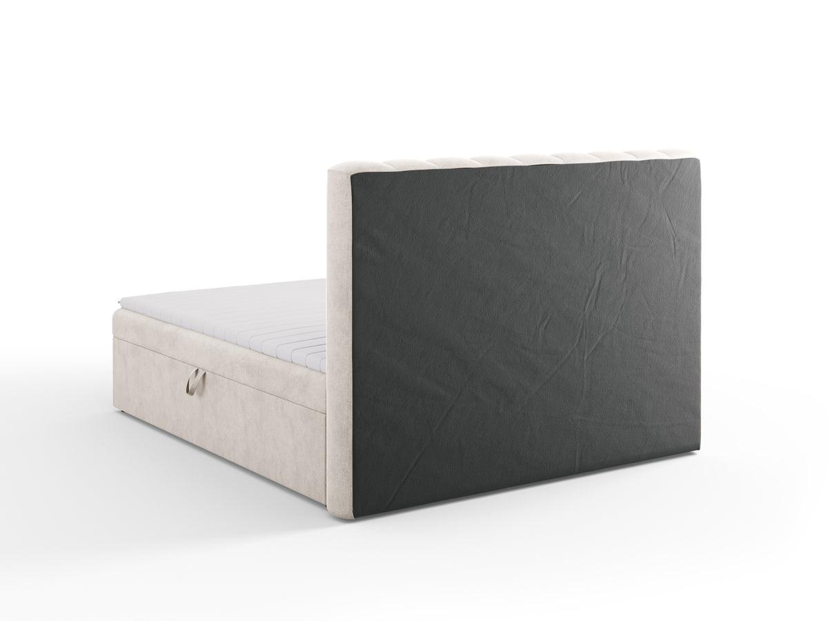 Kelp Boxspringbett Set 180cm: Headboard + Box Springs/Matratze + Matratze Topper in Grey Beige Melange-Moly präsentiert im Onlineshop von KAQTU Design AG. Bett ist von Micadoni